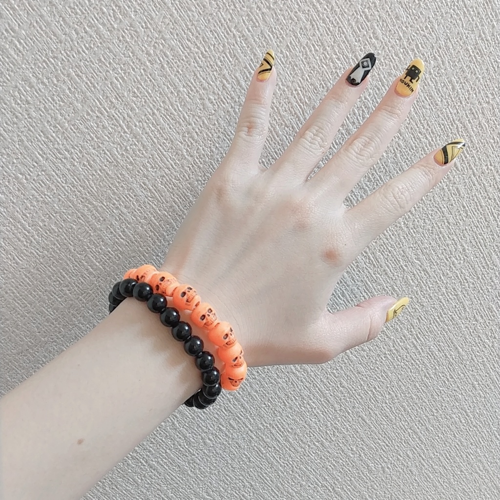 Pumpkin Orange Skull Bracelet