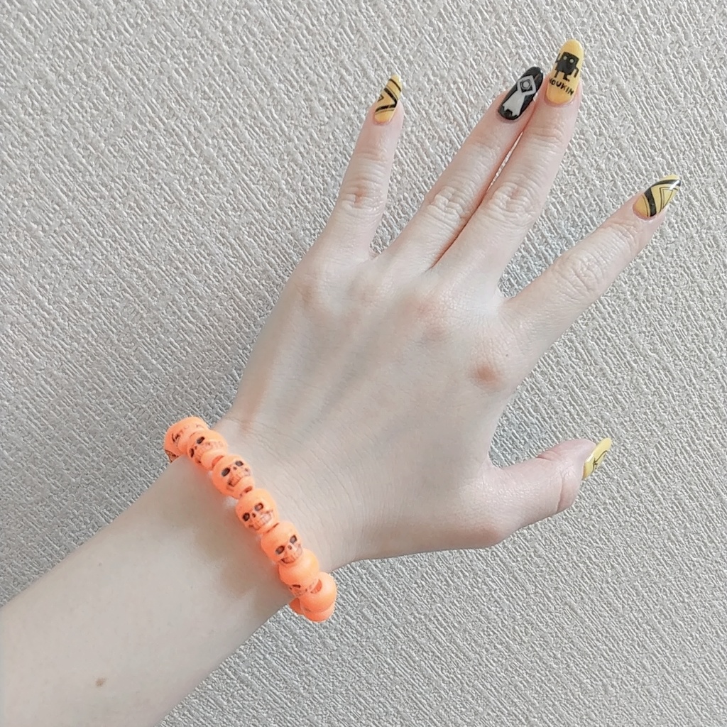 Pumpkin Orange Skull Bracelet