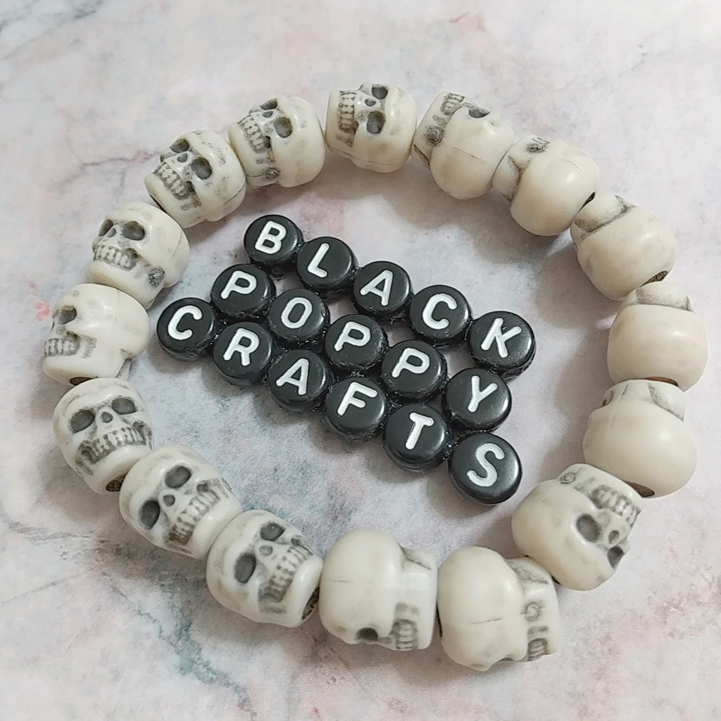 Cement Dark Ivory Skull Bracelet