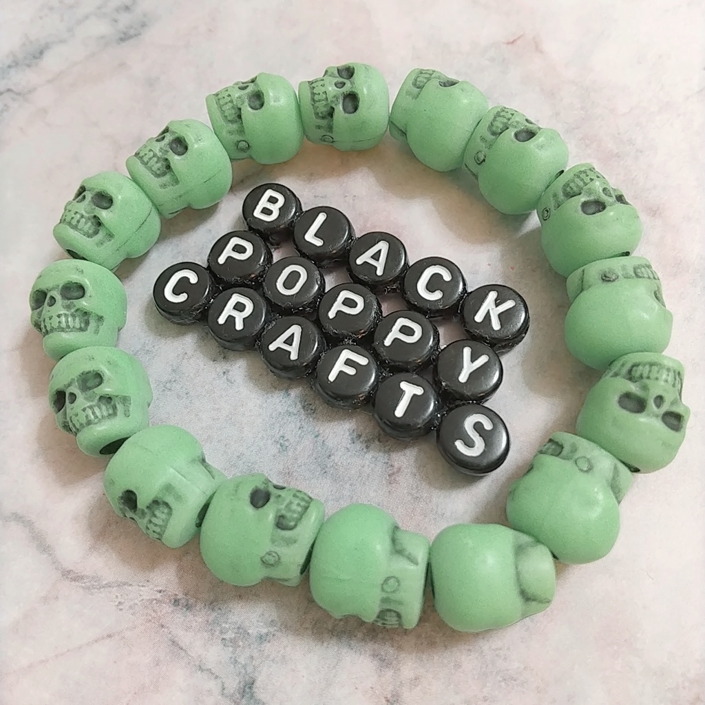Frog LimeGreen Skull Bracelet