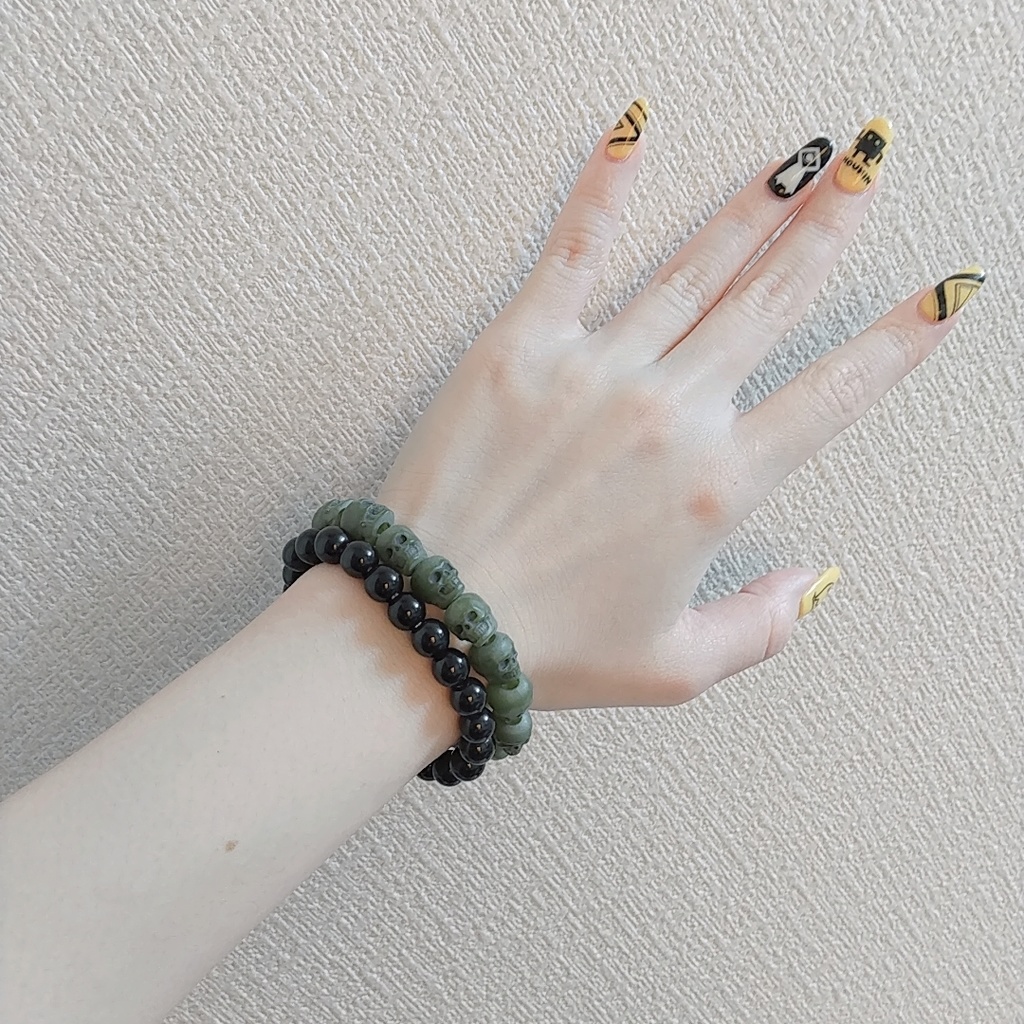 Ruins MossGreen Skull Bracelet