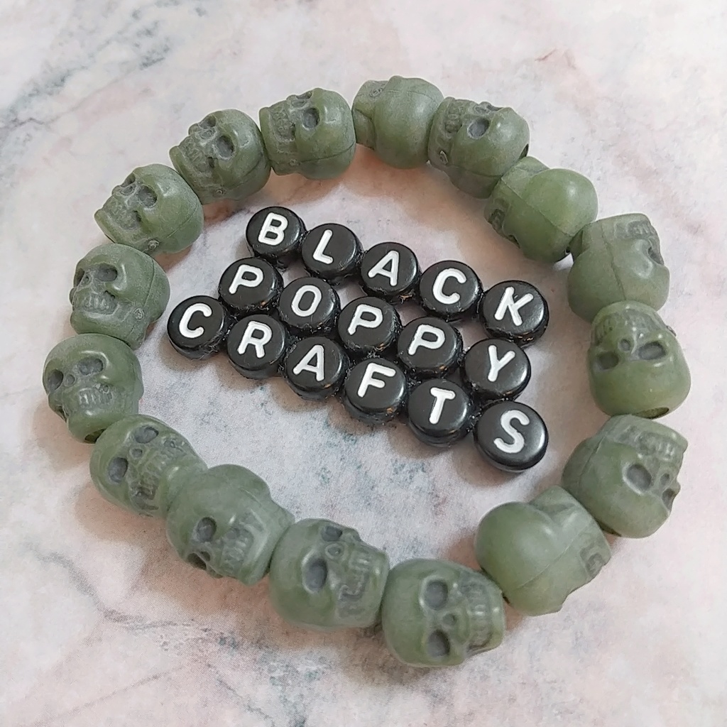 Ruins MossGreen Skull Bracelet