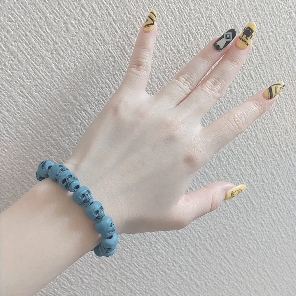 Morpho TurquoiseBlue Skull Bracelet