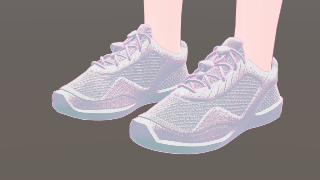 蛇柄スニーカー(自宅に出た蛇を撮影して作ったスニーカー)