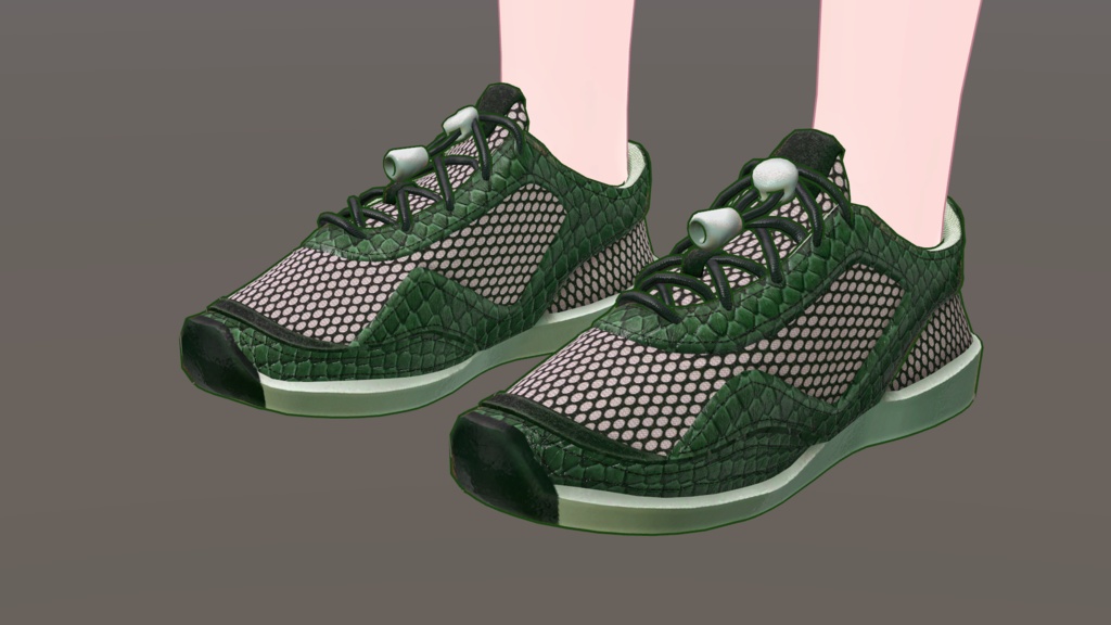 蛇柄スニーカー(自宅に出た蛇を撮影して作ったスニーカー)