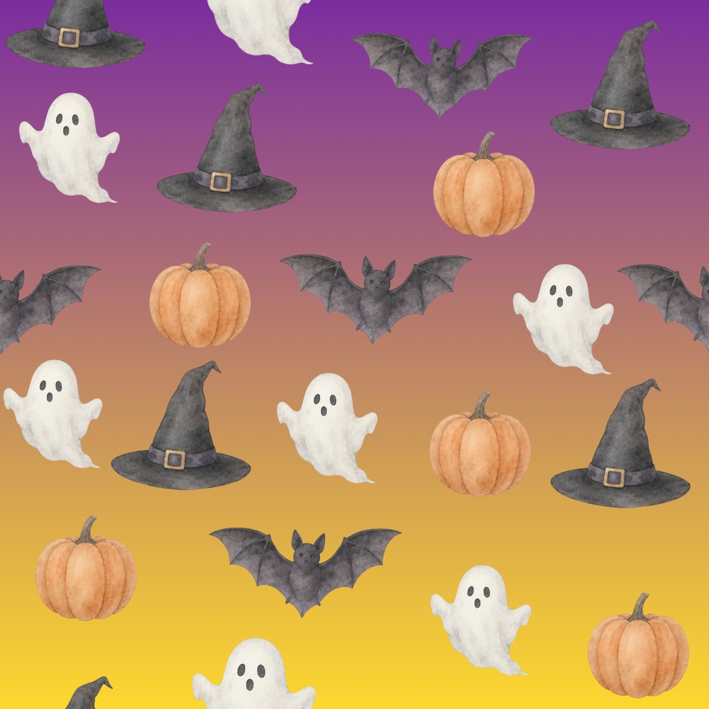    ハロウィン柄ペーパー素材｜背景素材、デジタル手帳、ラッピング、壁紙、大人かわいい3枚セット