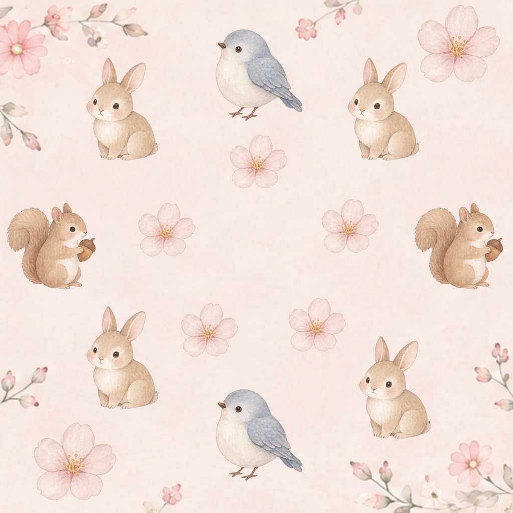     可愛い動物柄デジタルペーパー｜くすみカラー 3枚セット