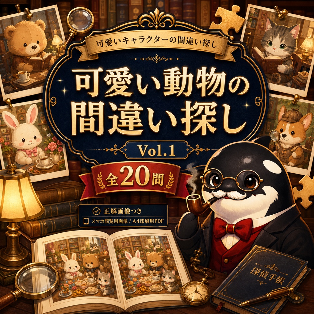 可愛い動物の間違い探し Vol.1