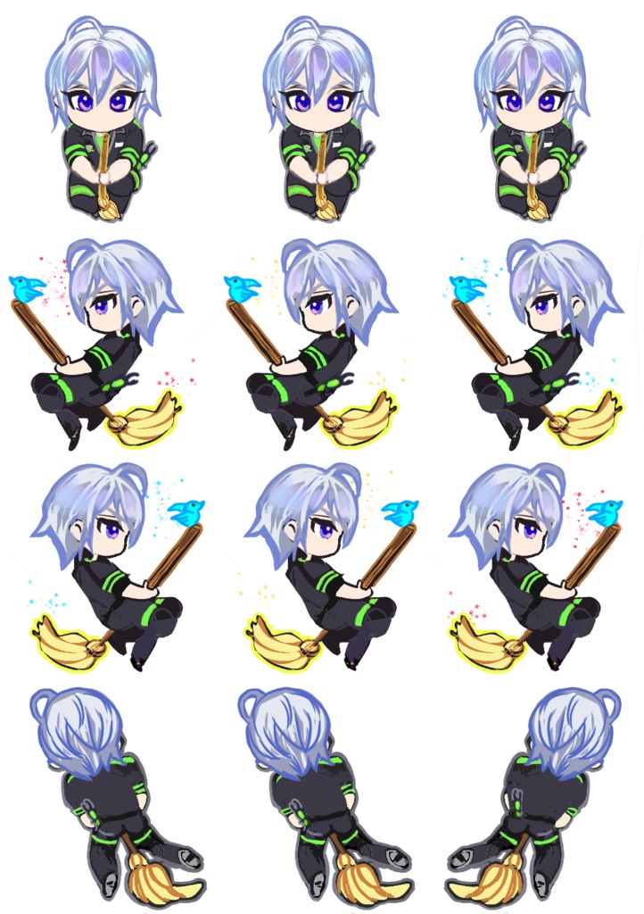 ピクスク用アバター【飛行術・シルバー】