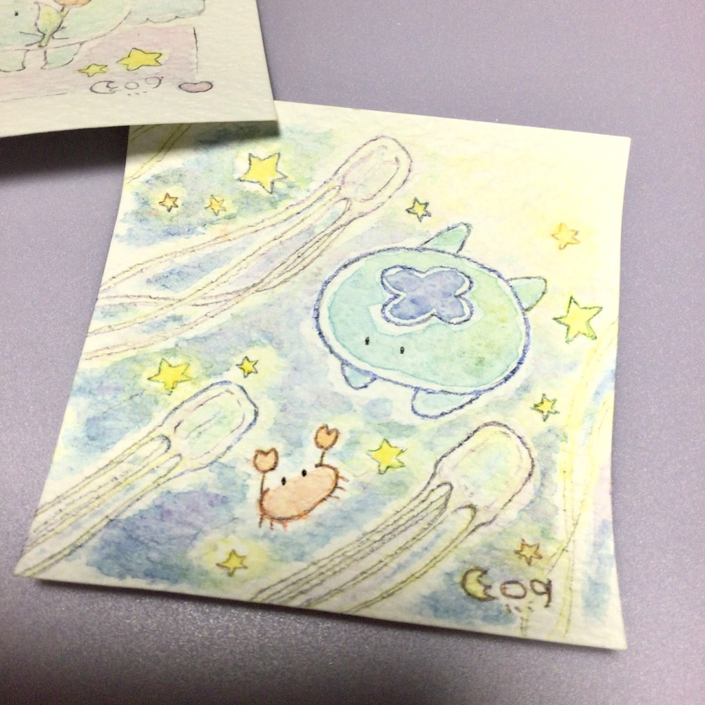 「くらげくんとアンドンクラゲ」ミニ原画