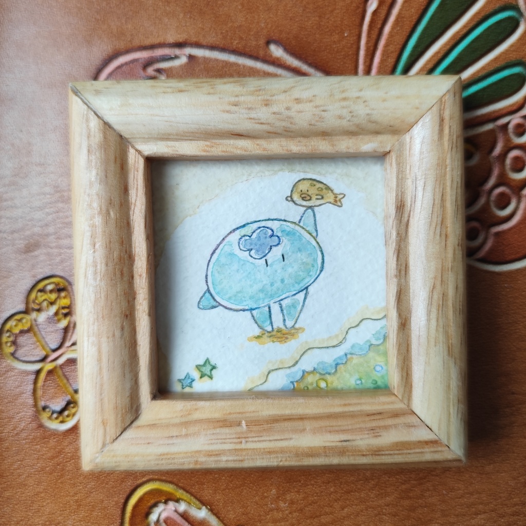 「くらげくんとフグ」ミニ原画