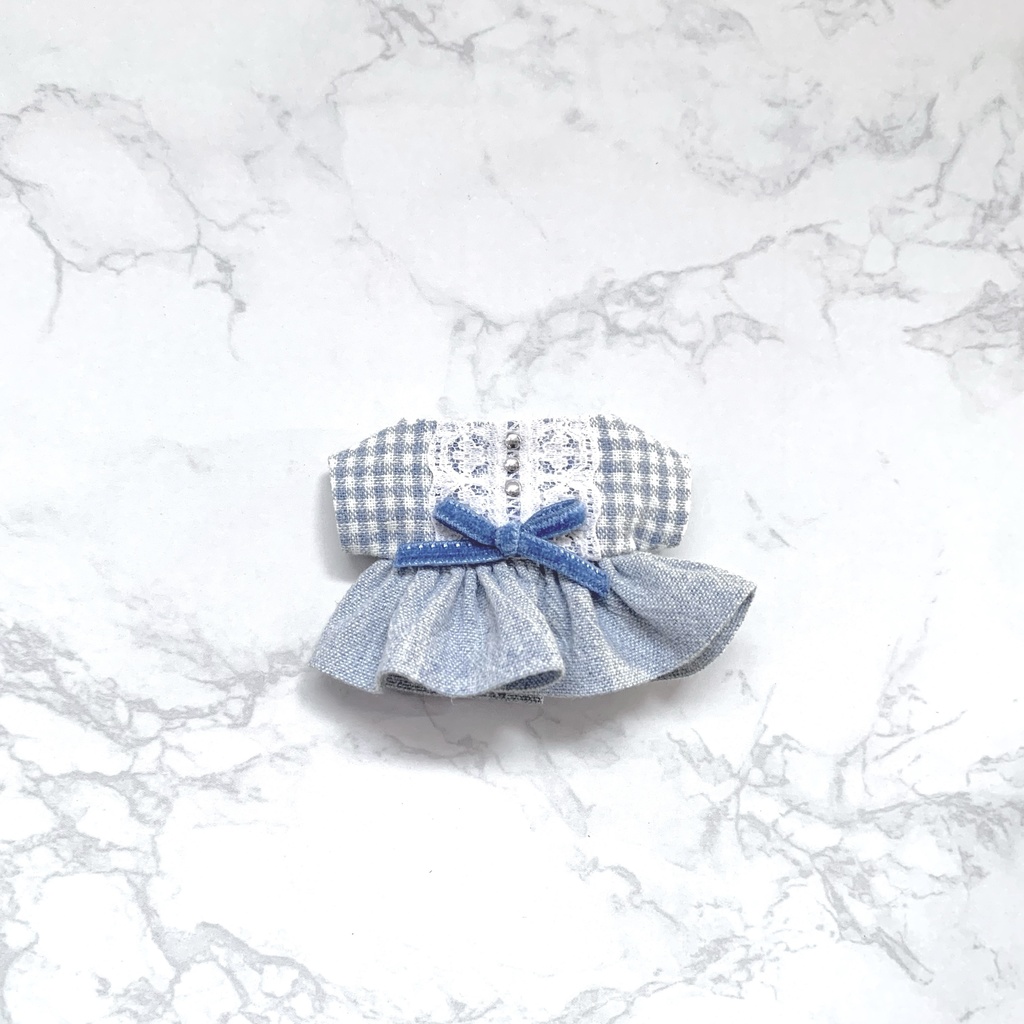 水色シャンブレー生地のおめかしset