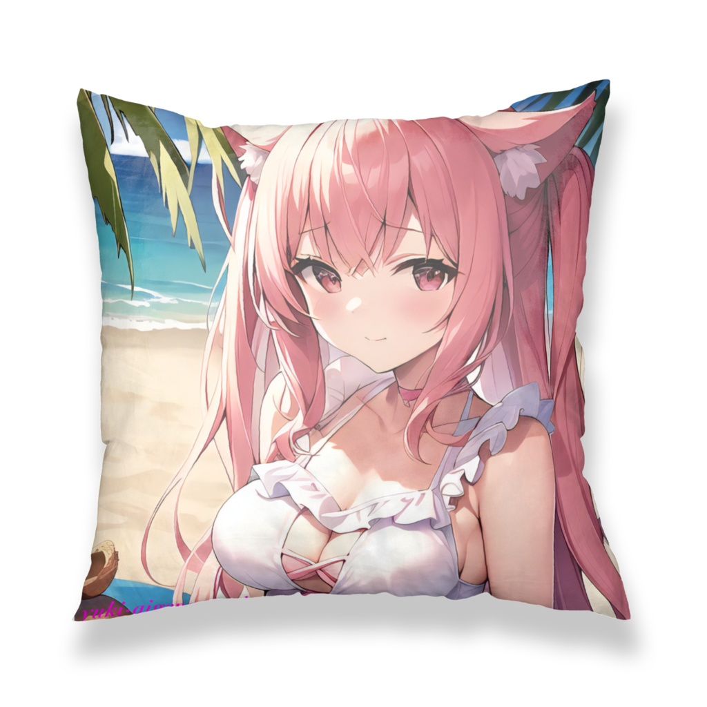 「Momoといっしょ」クッションカバー - 450x450(mm)Cushion Cover