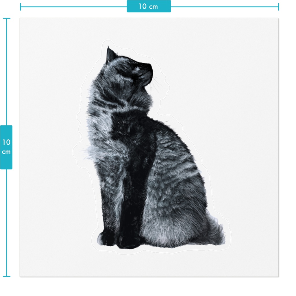 モノクロ猫 ステッカー