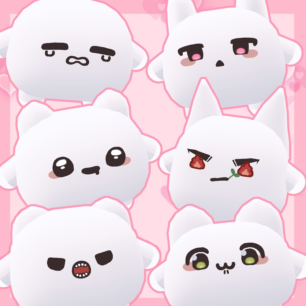 【ムチォ】簡単導入かわいい!?おめめおくちテクスチャ!手書きフォント付き&マテリアル設定済