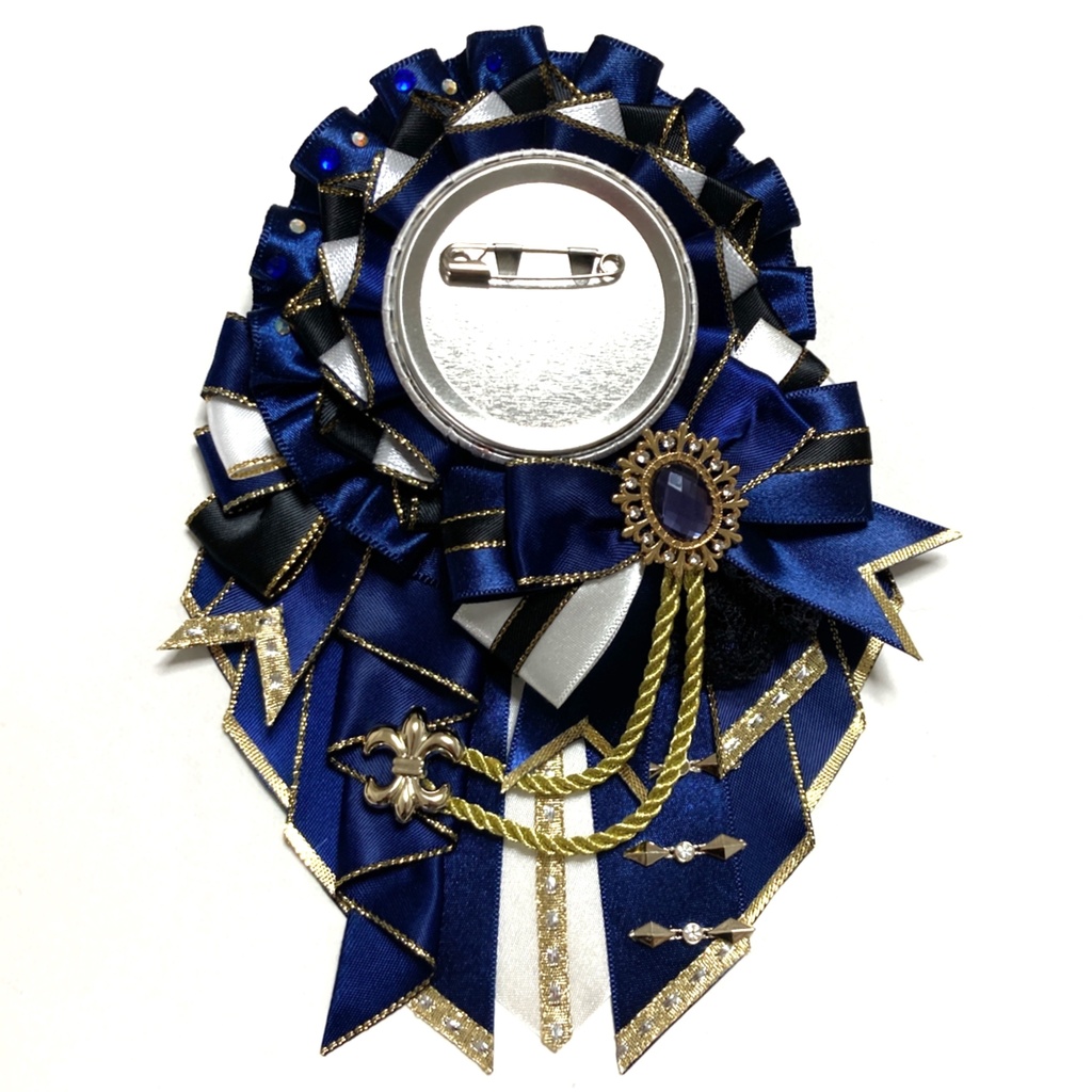 ロゼット 紺・白・黒50-65mm(ストーンカラー5色)