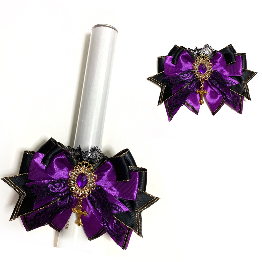 紫・黒・十字架キンブレリボン - Handmade Yuka - BOOTH