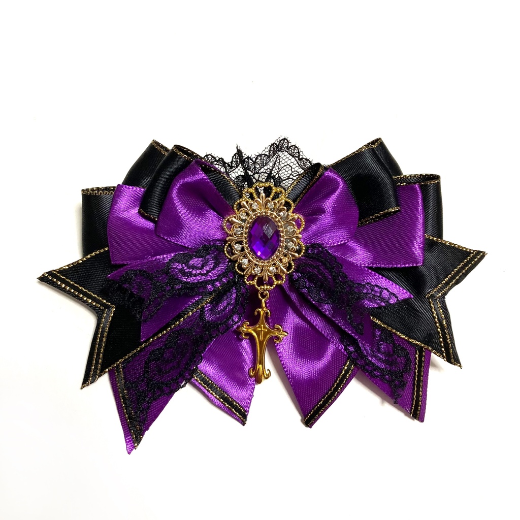 紫・黒・十字架キンブレリボン