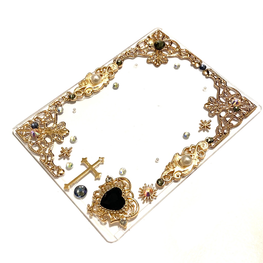 6.硬質カードケース♡ロザリオハートブラック