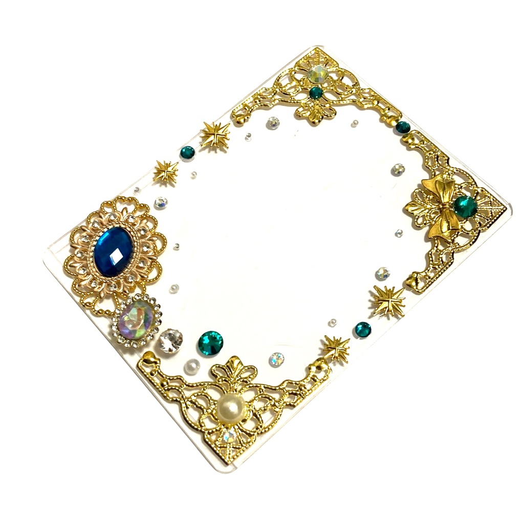 7.硬質カードケース♡ピーコックリボン