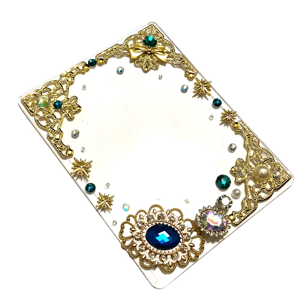 7.硬質カードケース♡ピーコックリボン