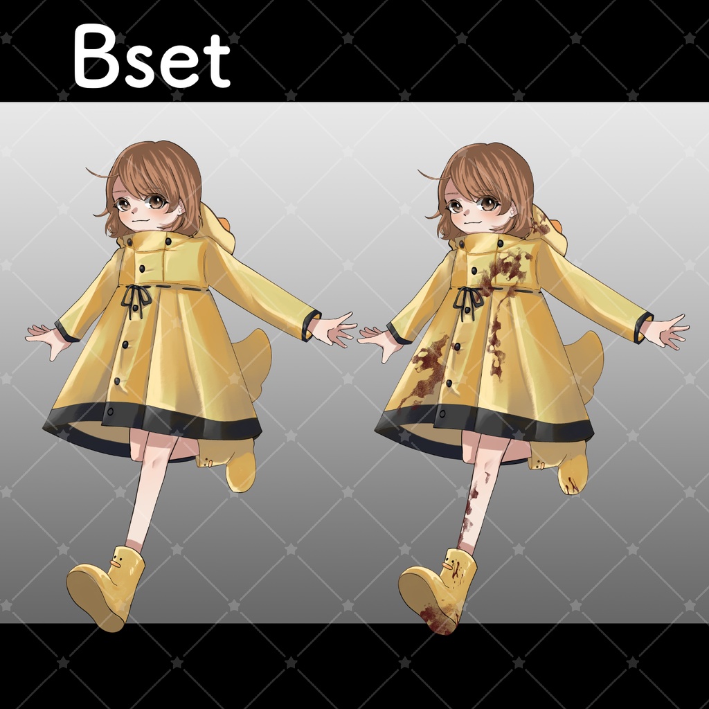 【立ち絵素材】アヒルレインコート少女