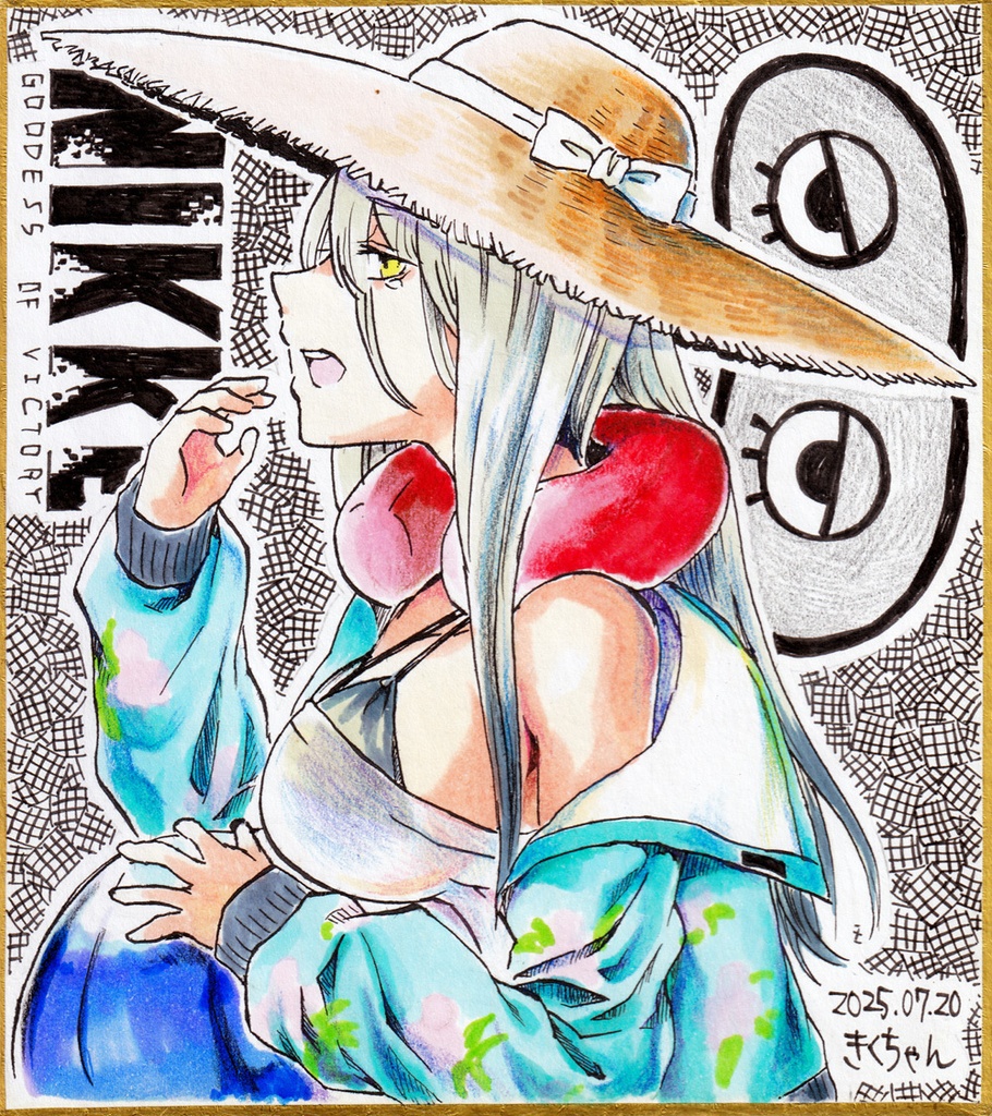ミニ色紙　プリム（水着）