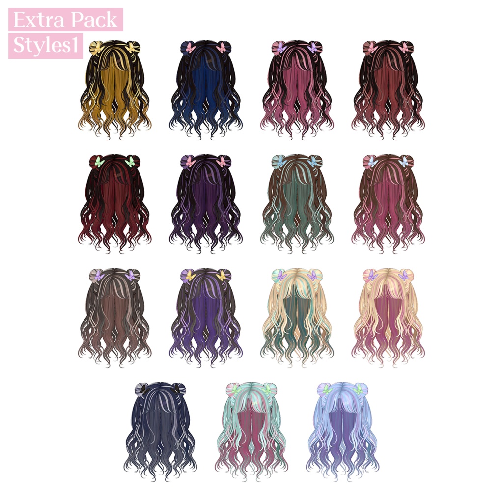 『DoublePopHalfUp』 Total 42colors (Base 15c / Extra Pack: 2Styles+27c)