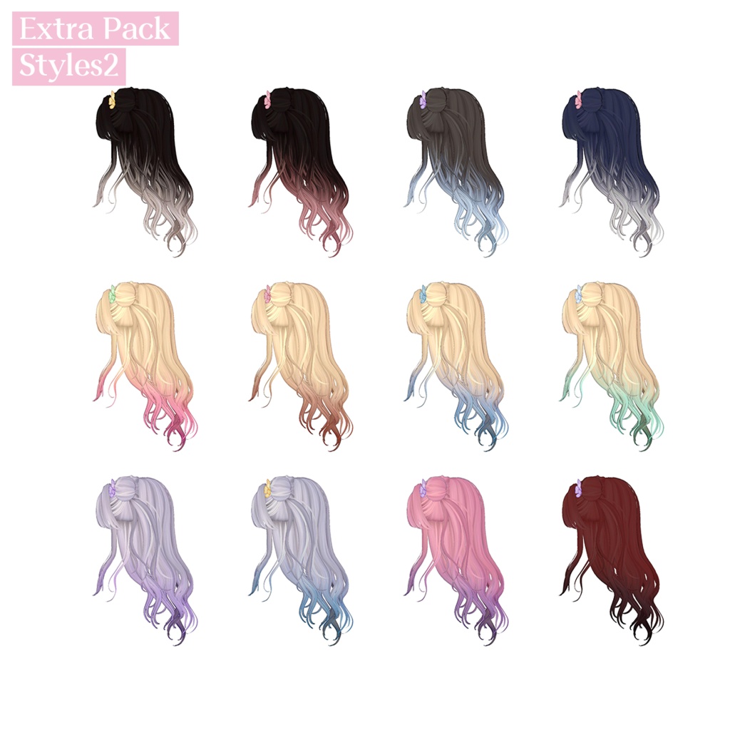 『DoublePopHalfUp』 Total 42colors (Base 15c / Extra Pack: 2Styles+27c)