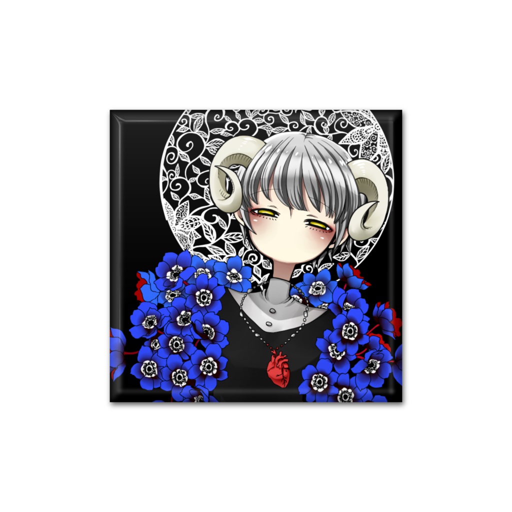 缶バッヂ・少年アネモネ-青