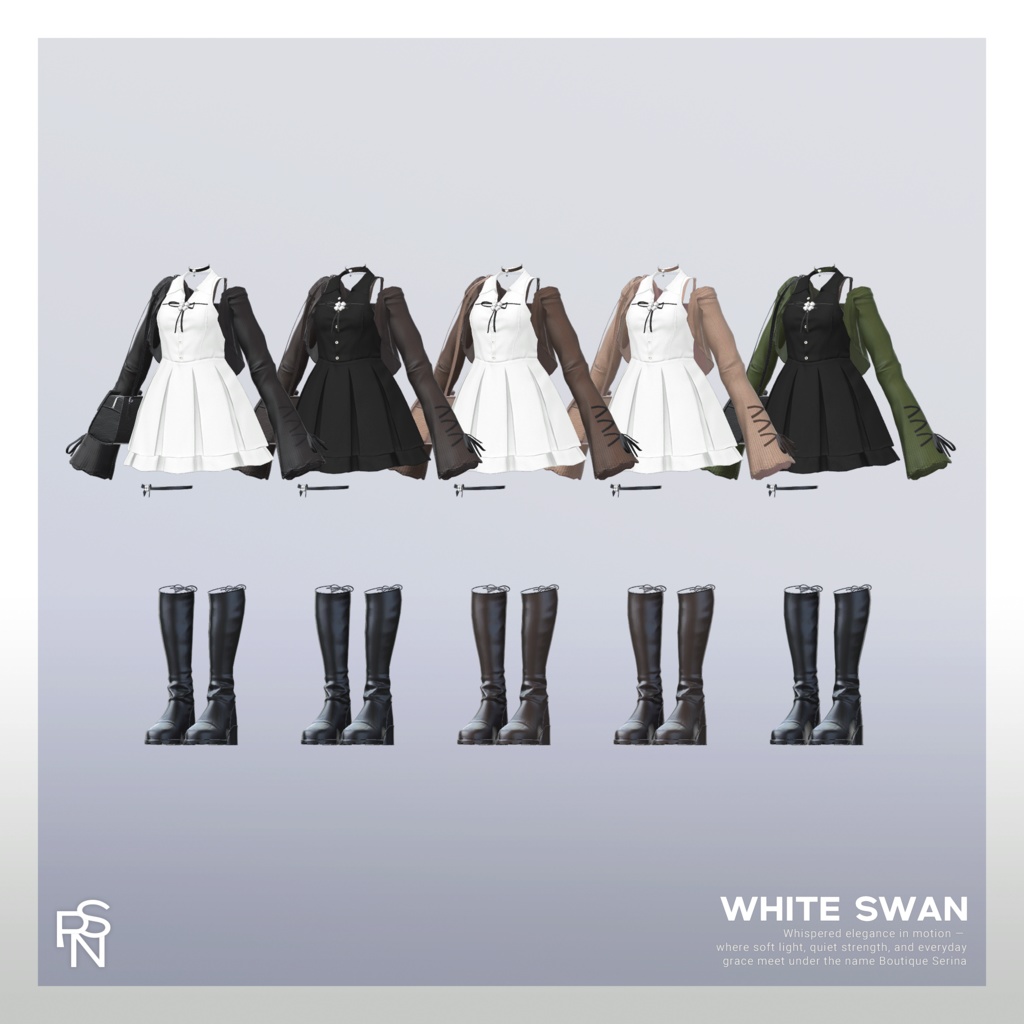 White Swan【16アバター対応予定】【VRChat向け衣装モデル】