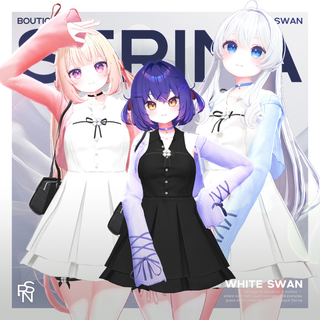 White Swan【16アバター対応予定】【VRChat向け衣装モデル】