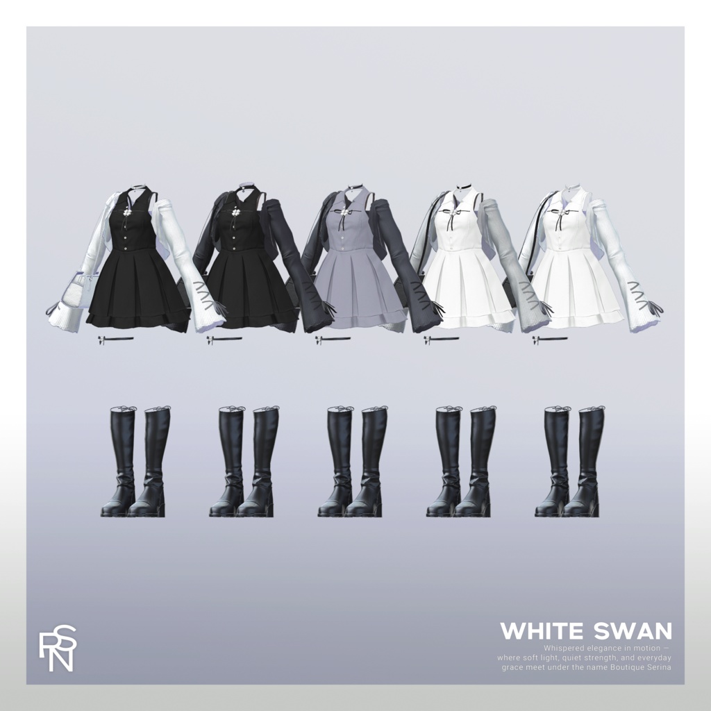 White Swan【16アバター対応予定】【VRChat向け衣装モデル】