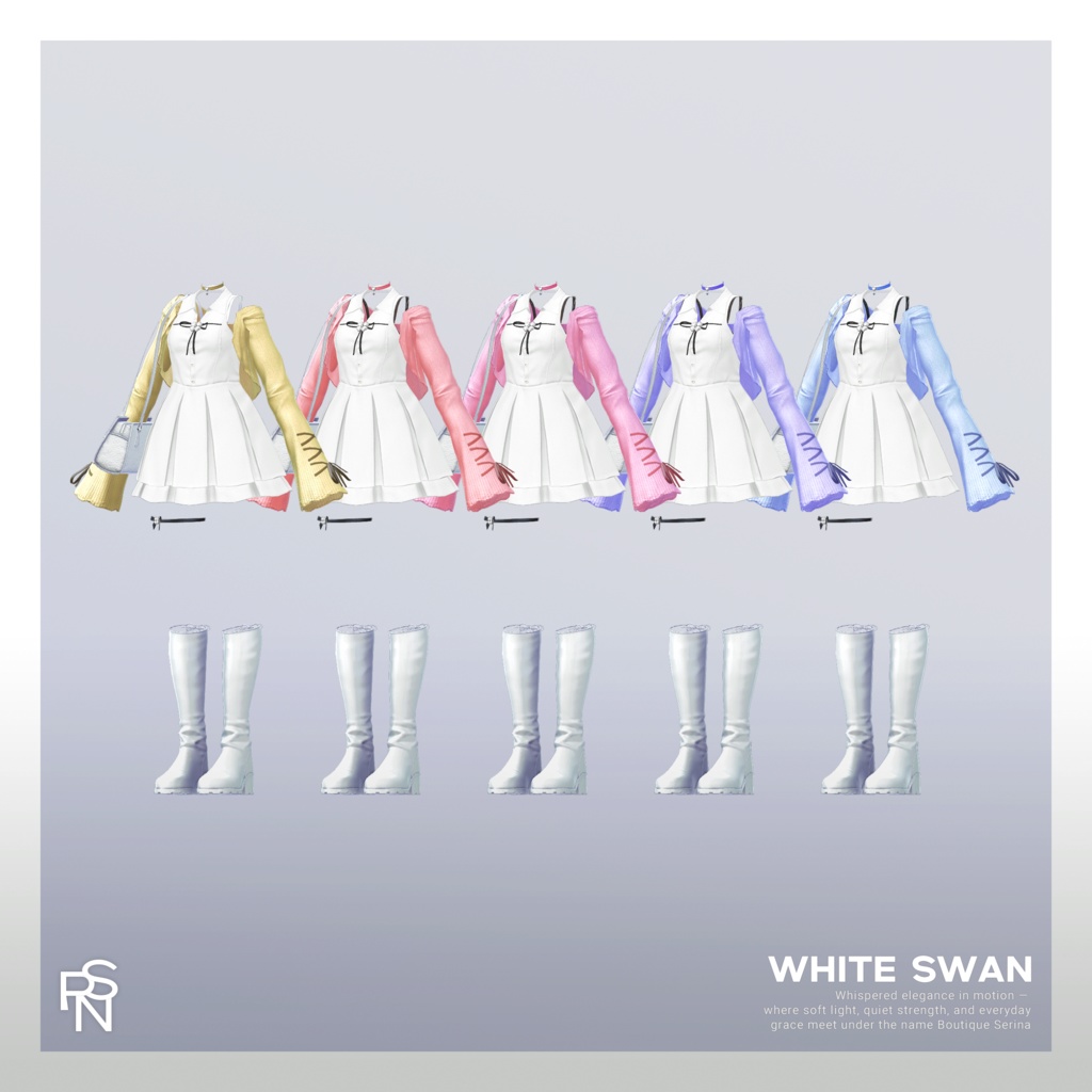 White Swan【16アバター対応予定】【VRChat向け衣装モデル】