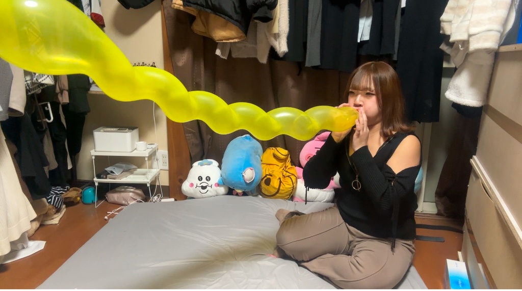 スパイラルバルーン膨らまし割り