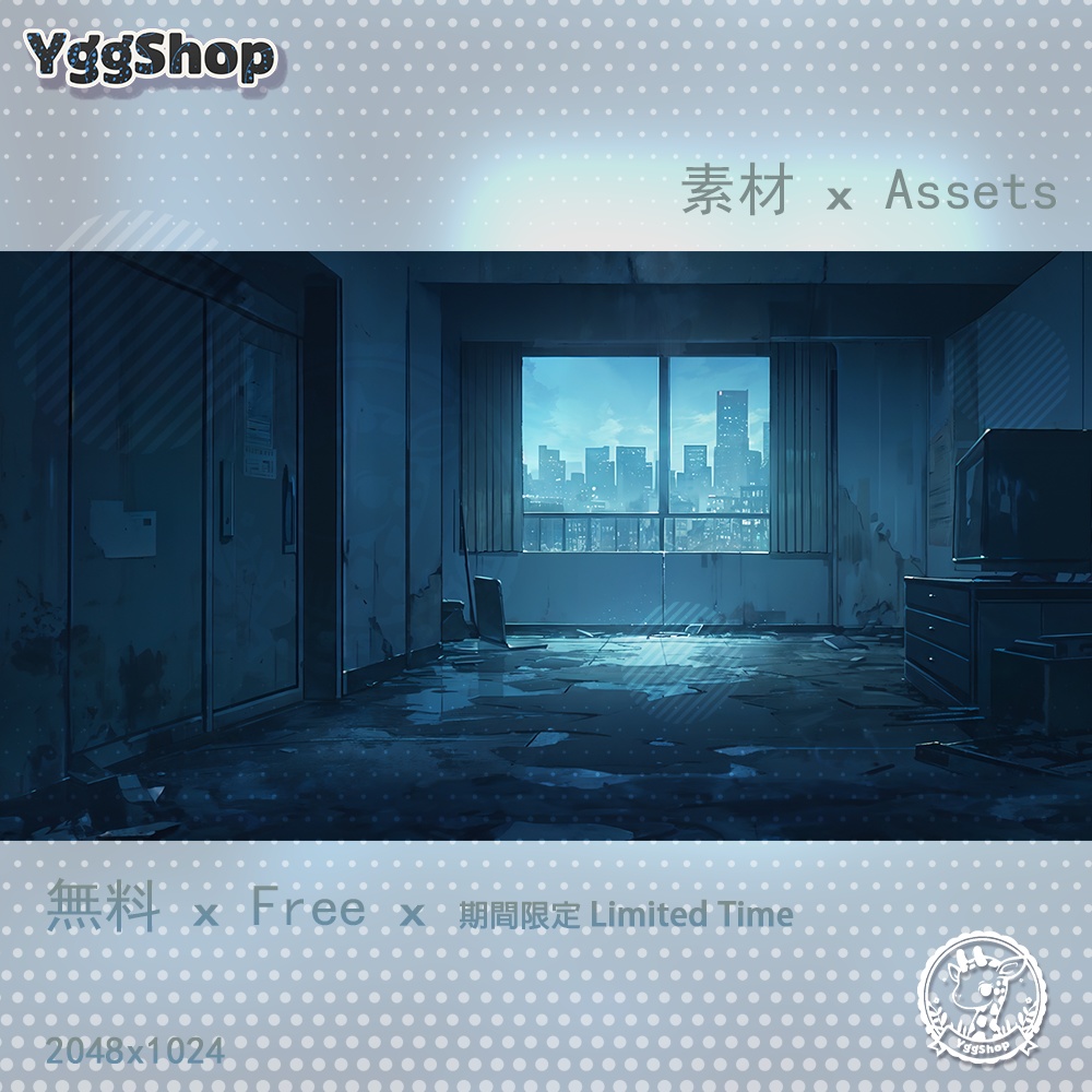【YggShop】Vtuber素材_廃墟の部屋_ruin room_廢墟房間