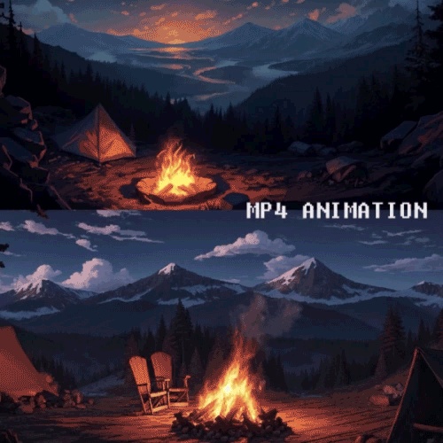 【YggShop】Vtuber素材_キャンプの夜_camping night_露營之夜_MP4_(期間限定free)