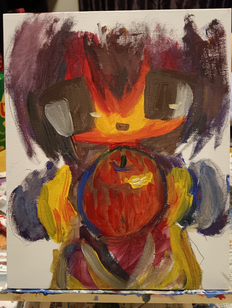 アクリル原画 りんご