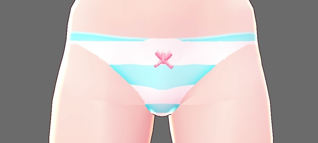 【Vroidテクスチャー】無料 下着(プチリボン付パンツ)【10種】