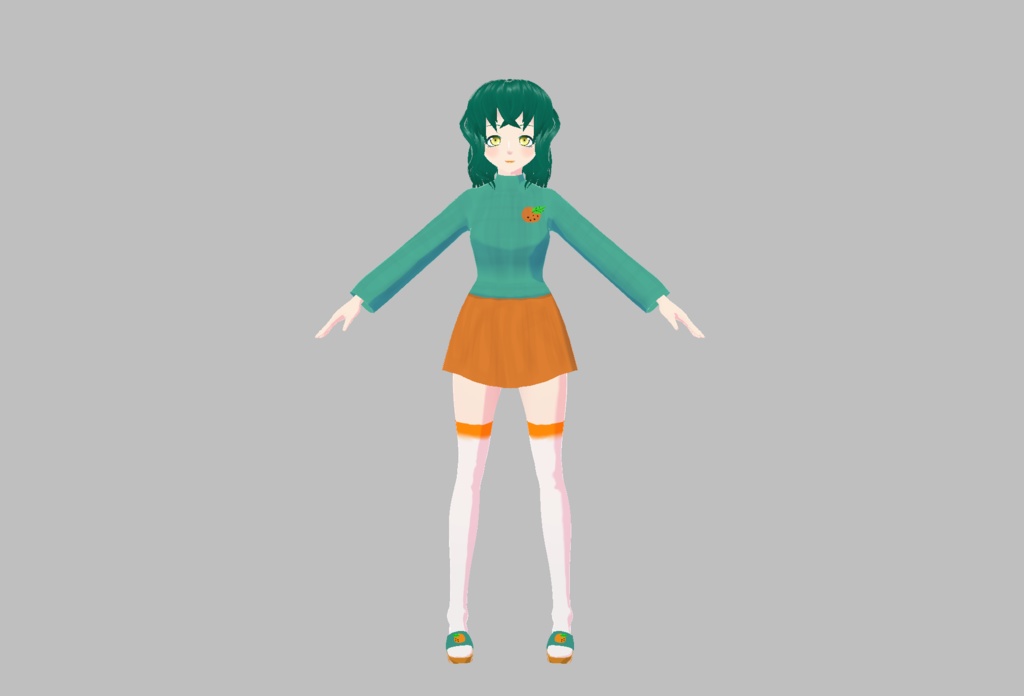 【オリジナルキャラクター】ミドリ・アオイ【3Dモデル/VRoid】