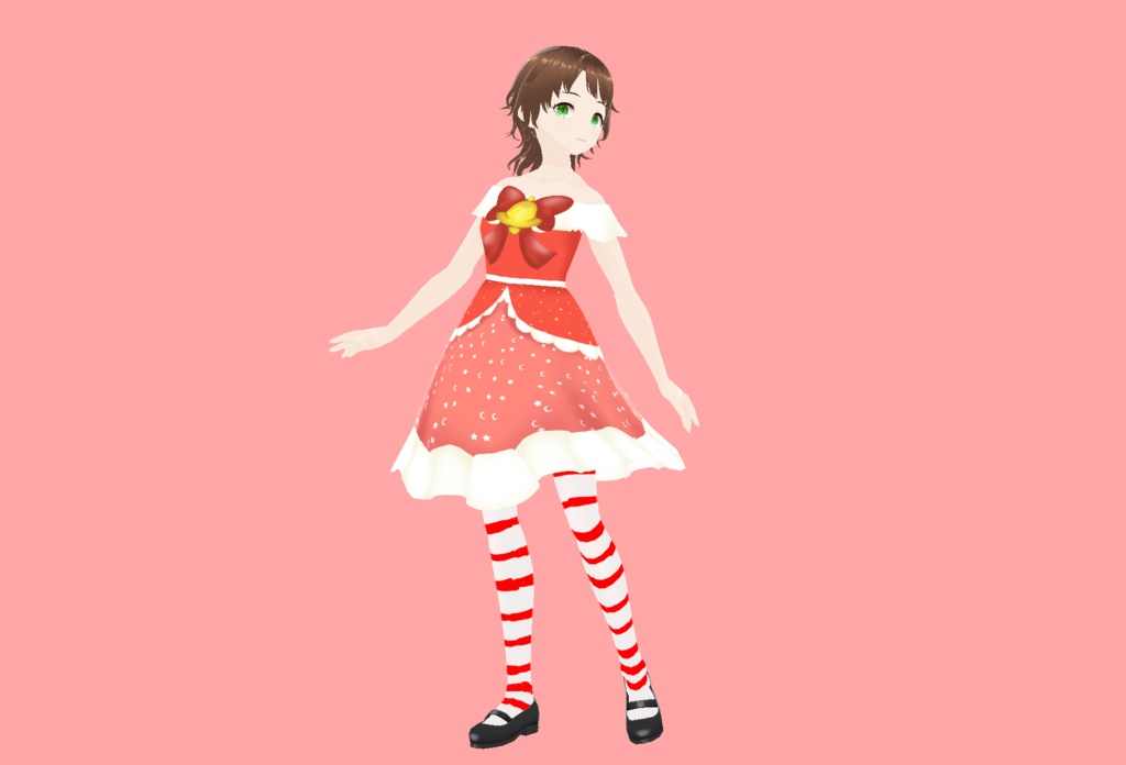 【Vroid】クリスマスワンピース2022【テクスチャ/カスタムアイテム】