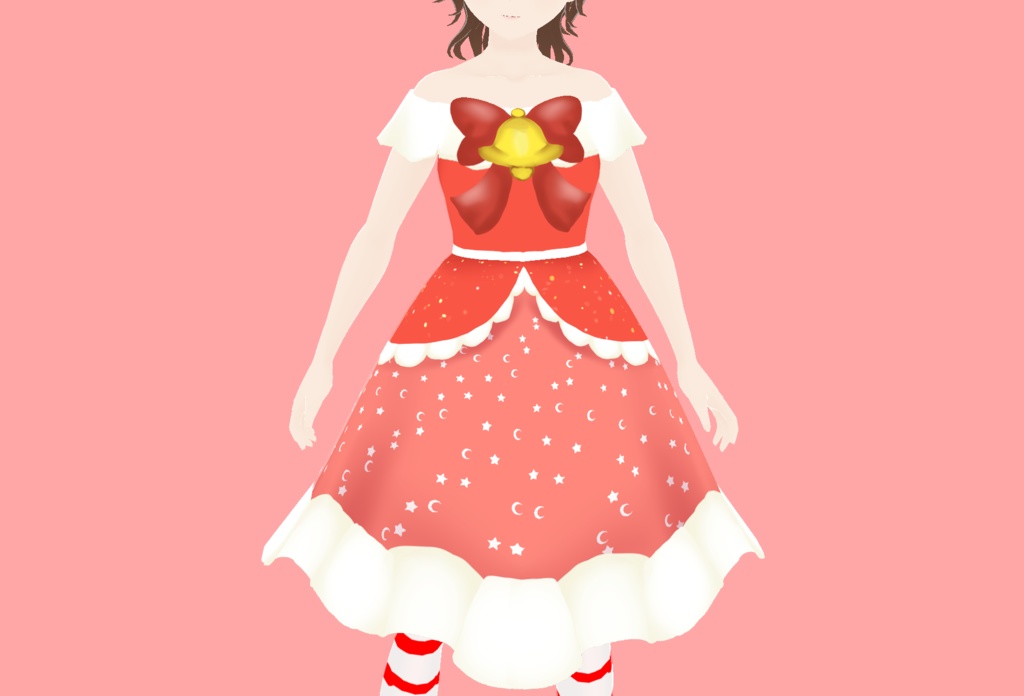 【Vroid】クリスマスワンピース2022【テクスチャ/カスタムアイテム】