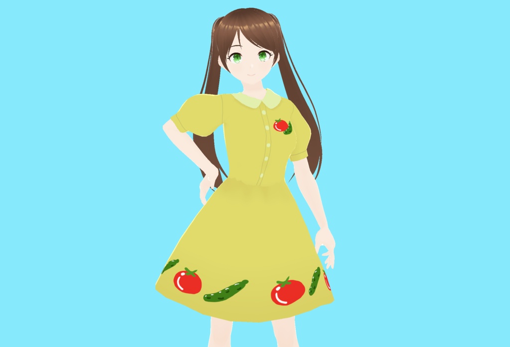 【VRoid】無料 夏のワンピースセット A 2種【カスタムアイテム/テクスチャ】