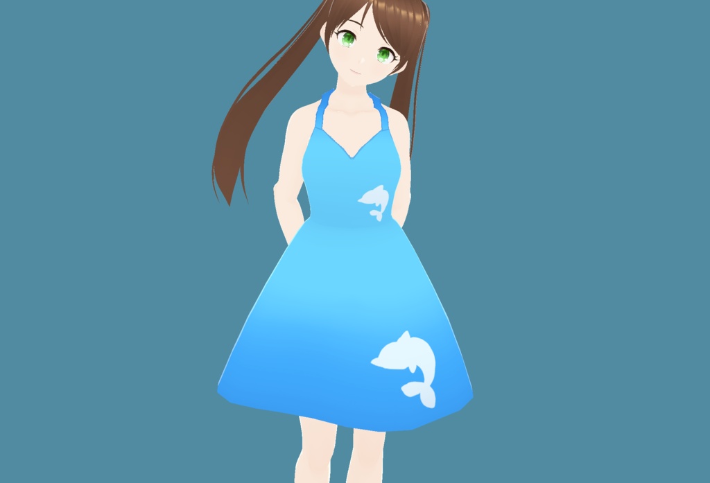 【VRoid】イルカのシンプルワンピース 6種【カスタムアイテム/テクスチャ】