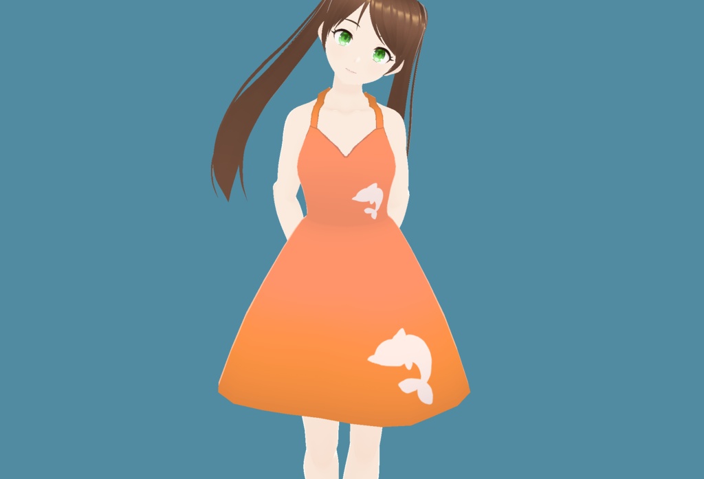 【VRoid】イルカのシンプルワンピース 6種【カスタムアイテム/テクスチャ】