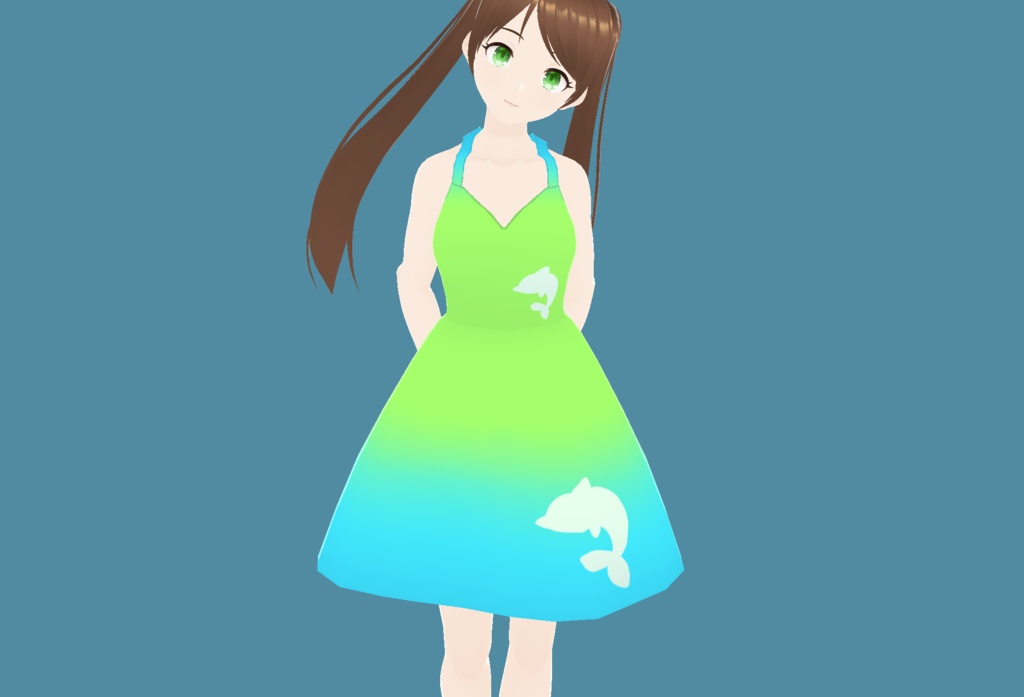【VRoid】イルカのシンプルワンピース 6種【カスタムアイテム/テクスチャ】