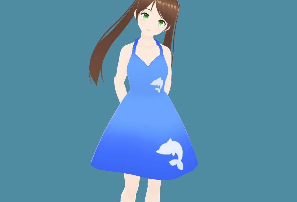 【VRoid】イルカのシンプルワンピース 6種【カスタムアイテム/テクスチャ】