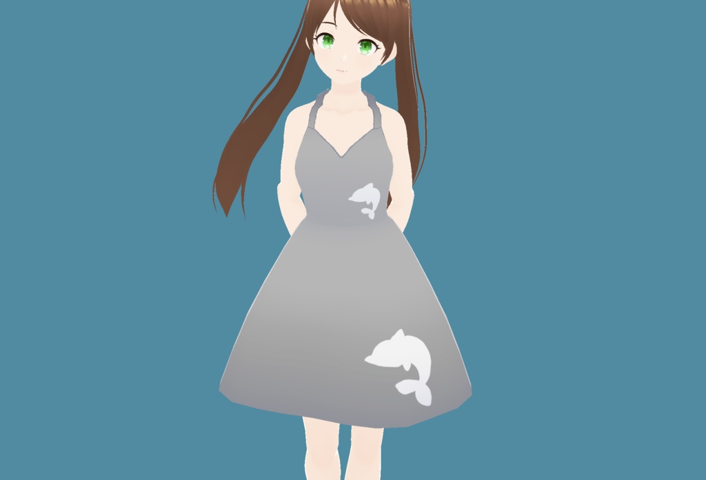【VRoid】イルカのシンプルワンピース 6種【カスタムアイテム/テクスチャ】