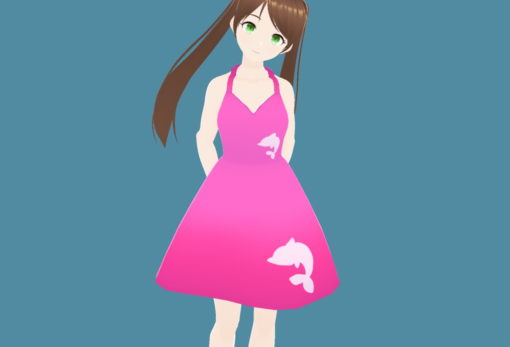 【VRoid】イルカのシンプルワンピース 6種【カスタムアイテム/テクスチャ】