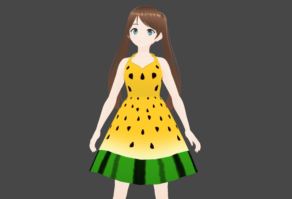 【VRoid】スイカのワンピース 2種【カスタムアイテム/テクスチャ】